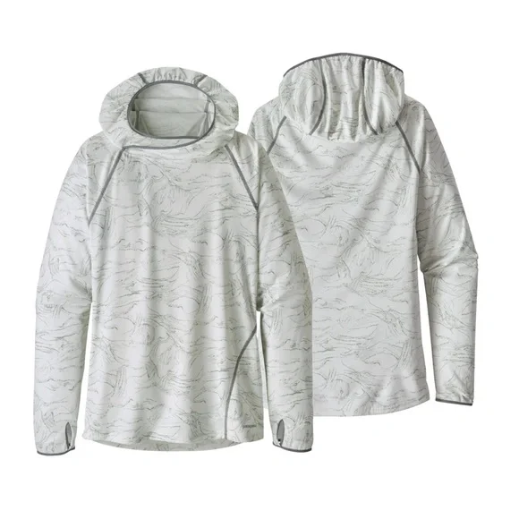 Patagonia Sunshade Pullover Hoody long sleeve size Small green white - Picture 1 of 14